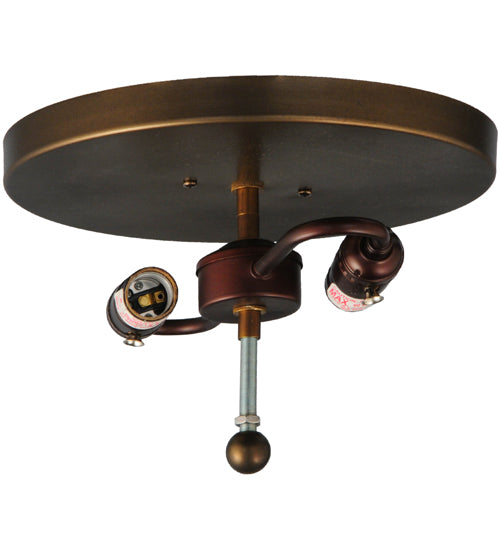 Meyda Lighting Tall Pines 16" 2-Light Antique Copper Flush Mount Light With Tawnyrock Acrylic Shade Glass