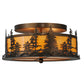 Meyda Lighting Tall Pines 16" 2-Light Antique Copper Flush Mount Light With Tawnyrock Acrylic Shade Glass