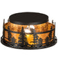 Meyda Lighting Tall Pines 16" 2-Light Black Satin Wrought Iron Flush Mount Light With Amber Mica Shade Glass