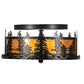 Meyda Lighting Tall Pines 16" 2-Light Black Satin Wrought Iron Flush Mount Light With Amber Mica Shade Glass