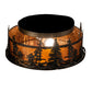 Meyda Lighting Tall Pines 16" 2-Light Burnished Antique Copper Flush Mount Light With Amber Mica Shade Glass