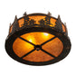 Meyda Lighting Tall Pines 16" 2-Light Burnished Antique Copper Flush Mount Light With Amber Mica Shade Glass