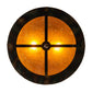 Meyda Lighting Tall Pines 16" 2-Light Burnished Antique Copper Flush Mount Light With Amber Mica Shade Glass