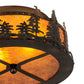 Meyda Lighting Tall Pines 16" 2-Light Burnished Antique Copper Flush Mount Light With Amber Mica Shade Glass