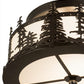 Meyda Lighting Tall Pines 16" 2-Light Exterior Oil Rubbed Bronze Flush Mount Light With White Statuario Acrylic Shade Glass