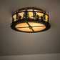 Meyda Lighting Tall Pines 16" 2-Light Oil Rubbed Bronze Flush Mount Light With Beige Art Shade Glass
