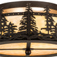 Meyda Lighting Tall Pines 16" 2-Light Oil Rubbed Bronze Flush Mount Light With Beige Art Shade Glass