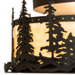 Meyda Lighting Tall Pines 16" 2-Light Oil Rubbed Bronze Flush Mount Light With Beige Art Shade Glass