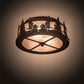 Meyda Lighting Tall Pines 16" 2-Light Oil Rubbed Bronze Flush Mount Light With Silver Mica Shade Glass