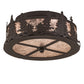 Meyda Lighting Tall Pines 16" 2-Light Oil Rubbed Bronze Flush Mount Light With Silver Mica Shade Glass