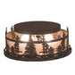 Meyda Lighting Tall Pines 16" 2-Light Oil Rubbed Bronze Flush Mount Light With Silver Mica Shade Glass