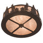 Meyda Lighting Tall Pines 16" 2-Light Oil Rubbed Bronze Flush Mount Light With Silver Mica Shade Glass