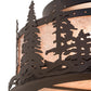 Meyda Lighting Tall Pines 16" 2-Light Oil Rubbed Bronze Flush Mount Light With Silver Mica Shade Glass