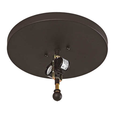 Meyda Lighting Tall Pines 16" 2-Light Oil Rubbed Bronze Flush Mount Light With Silver Mica Shade Glass