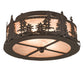 Meyda Lighting Tall Pines 16" 2-Light Oil Rubbed Bronze Flush Mount Light With Silver Mica Shade Glass
