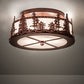 Meyda Lighting Tall Pines 16" 2-Light Rust Flush Mount Light With Angelwing Idalight Shade