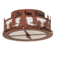 Meyda Lighting Tall Pines 16" 2-Light Rust Flush Mount Light With Angelwing Idalight Shade