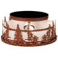 Meyda Lighting Tall Pines 16" 2-Light Rust Flush Mount Light With Angelwing Idalight Shade