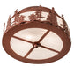Meyda Lighting Tall Pines 16" 2-Light Rust Flush Mount Light With Angelwing Idalight Shade