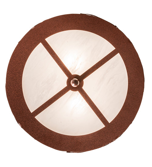 Meyda Lighting Tall Pines 16" 2-Light Rust Flush Mount Light With Angelwing Idalight Shade