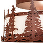 Meyda Lighting Tall Pines 16" 2-Light Rust Flush Mount Light With Angelwing Idalight Shade