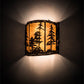 Meyda Lighting Tall Pines 16" 2-Light Rust Wall Sconce With Amber Mica Shade Glass