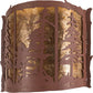 Meyda Lighting Tall Pines 16" 2-Light Rust Wall Sconce With Amber Mica Shade Glass