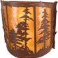 Meyda Lighting Tall Pines 16" 2-Light Rust Wall Sconce With Amber Mica Shade Glass