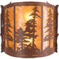 Meyda Lighting Tall Pines 16" 2-Light Rust Wall Sconce With Amber Mica Shade Glass