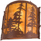 Meyda Lighting Tall Pines 16" 2-Light Rust Wall Sconce With Amber Mica Shade Glass