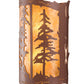 Meyda Lighting Tall Pines 16" 2-Light Rust Wall Sconce With Amber Mica Shade Glass