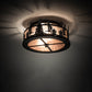 Meyda Lighting Tall Pines 16" 2-Light Timeless Bronze Flush Mount Light With Silver Mica Shade Glass