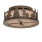 Meyda Lighting Tall Pines 16" 2-Light Timeless Bronze Flush Mount Light With Silver Mica Shade Glass