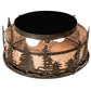 Meyda Lighting Tall Pines 16" 2-Light Timeless Bronze Flush Mount Light With Silver Mica Shade Glass