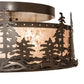 Meyda Lighting Tall Pines 16" 2-Light Timeless Bronze Flush Mount Light With Silver Mica Shade Glass