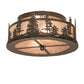 Meyda Lighting Tall Pines 16" 2-Light Timeless Bronze Flush Mount Light With Silver Mica Shade Glass