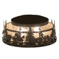 Meyda Lighting Tall Pines 16" 2-Light Timeless Bronze Running Horses Flush Mount Light With Silver Mica Shade Glass