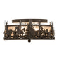 Meyda Lighting Tall Pines 16" 2-Light Timeless Bronze Running Horses Flush Mount Light With Silver Mica Shade Glass