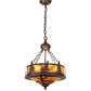 Meyda Lighting Tall Pines 16" 6-Light Mahogany Bronze Inverted Pendant Light With Amber Mica Shade Glass