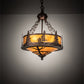 Meyda Lighting Tall Pines 16" 6-Light Mahogany Bronze Inverted Pendant Light With Amber Mica Shade Glass