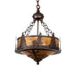 Meyda Lighting Tall Pines 16" 6-Light Mahogany Bronze Inverted Pendant Light With Amber Mica Shade Glass