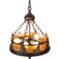 Meyda Lighting Tall Pines 16" 6-Light Mahogany Bronze Inverted Pendant Light With Amber Mica Shade Glass
