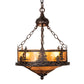 Meyda Lighting Tall Pines 16" 6-Light Mahogany Bronze Inverted Pendant Light With Amber Mica Shade Glass