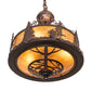 Meyda Lighting Tall Pines 16" 6-Light Mahogany Bronze Inverted Pendant Light With Amber Mica Shade Glass