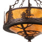 Meyda Lighting Tall Pines 16" 6-Light Mahogany Bronze Inverted Pendant Light With Amber Mica Shade Glass