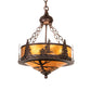Meyda Lighting Tall Pines 16" 6-Light Mahogany Bronze Inverted Pendant Light With Amber Mica Shade Glass