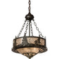 Meyda Lighting Tall Pines 16" 6-Light Oil Rubbed Bronze Inverted Pendant Light With Silver Mica Shade Glass