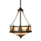 Meyda Lighting Tall Pines 16" 6-Light Oil Rubbed Bronze Inverted Pendant Light With Silver Mica Shade Glass