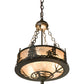 Meyda Lighting Tall Pines 16" 6-Light Oil Rubbed Bronze Inverted Pendant Light With Silver Mica Shade Glass