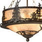 Meyda Lighting Tall Pines 16" 6-Light Oil Rubbed Bronze Inverted Pendant Light With Silver Mica Shade Glass